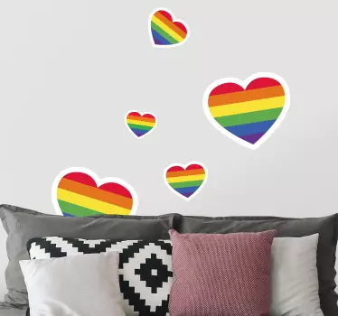 Liebe sticker regenbogen herz - TenStickers