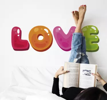 Liebe sticker verspielt bunte liebe botschaft - TenStickers