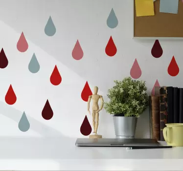 Liniensticker bunte regentropfen elemente - TenStickers