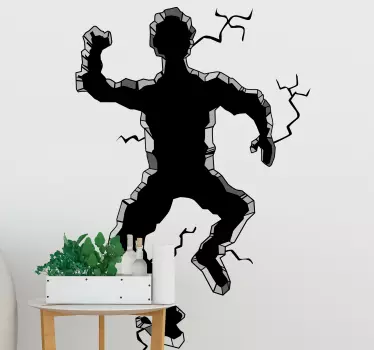Lochausgangswandaufkleber des mannes 3d - TenStickers