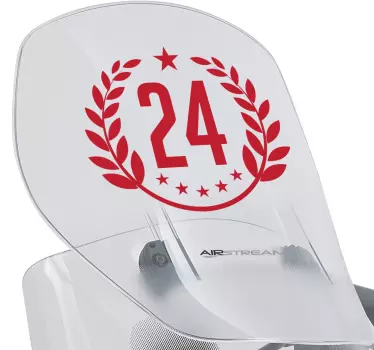 Lorbeerkranz Nummer Motorrad Aufkleber - TenStickers