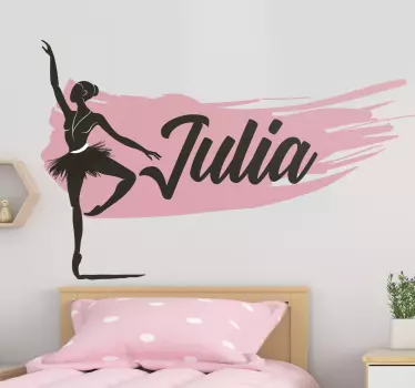 Mädchen ballett mit namen wandtattoo - TenStickers