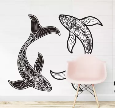 Mandala Fische Wandtattoo - TenStickers