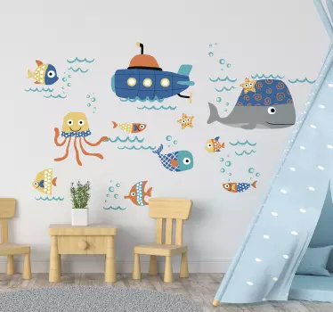 Wandtattoo Kinderzimmer Meeresmotive mit Fischen - TenStickers