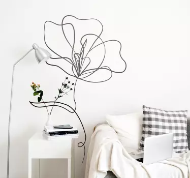 Minimalistische Blumen Zeichnung Wandtattoo - TenStickers