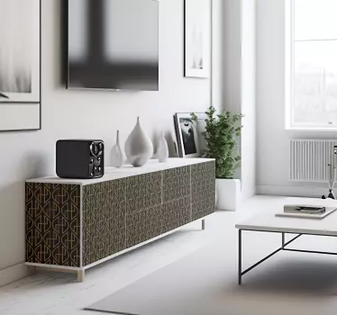 Möbel Aufkleber Schwarze und Goldene Linien - TenStickers