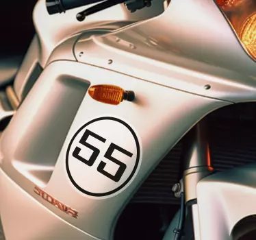 Motorrad Aufkleber personalisierte Zahl - TenStickers