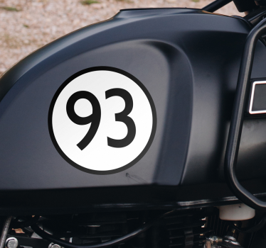 Motorrad Folie abgerundete klassische zahl - TenStickers