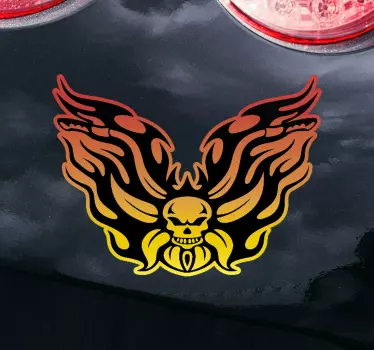 Motorrad Tattoo Schädel mit flamme - TenStickers
