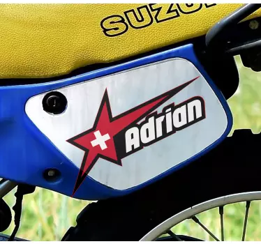 Motorrad Aufkleber Schweizer Flagge mit Name - TenStickers