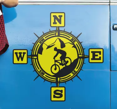 Mountainbike Kompass Wandtattoo - TenStickers