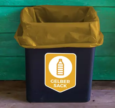 Mülltrennung Gelber Sack Aufkleber Mülltonne - TenStickers
