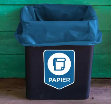 Mülltrennung Papier Aufkleber Mülltonne - TenStickers