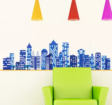 Nacht Skyline Aufkleber - TenStickers