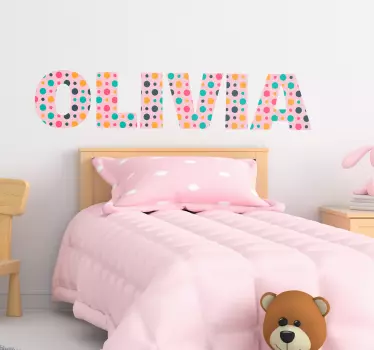 Name aus Punkten Text Wandaufkleber - TenStickers