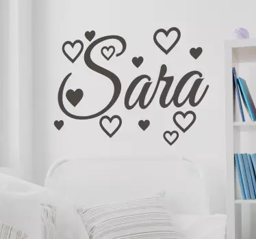 Name mit Herzen Wandtattoo Kinderzimmer - TenStickers