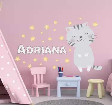 Skandinavischer Style Katze Wandaufkleber - TenStickers