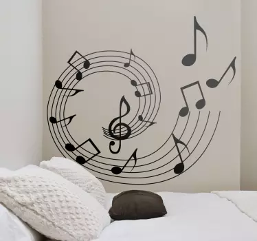 Notenlinien Spirale Aufkleber - TenStickers