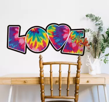 Wandtattoo Jugendzimmer Love Text bunt aquarell - TenStickers