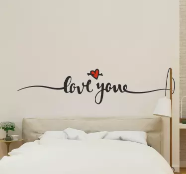 Wandtattoo Jugendzimmer Love you Liebe Herz - TenStickers
