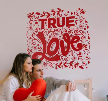 Text Aufkleber True Love Wandspruch - TenStickers