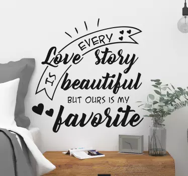 Herz Sticker Wandspruch Liebe Lovestory - TenStickers
