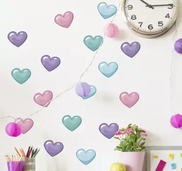 Packung herz liebe wandaufkleber - TenStickers