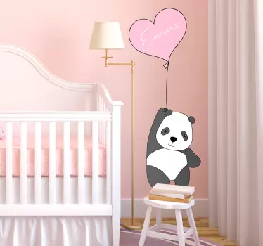 Panda mit personalisiertem aufkleber des ballons - TenStickers