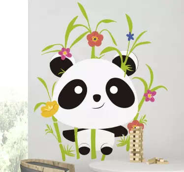 Pandas blühende bäume wildtier wandtattoo - TenStickers