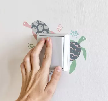 Pastell Farben Schildkröten Lichtschalter Aufkleber - TenStickers