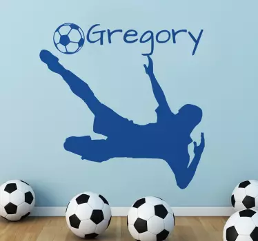 Wandtattoo Kinderzimmer personalisierbarer Fußballer - TenStickers