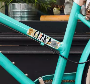 Personalisierbarer verschiedene Tiere Fahrrad Aufkleber - TenStickers