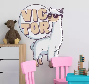 Personalisierbares Cooles Lama Wandtattoo - TenStickers