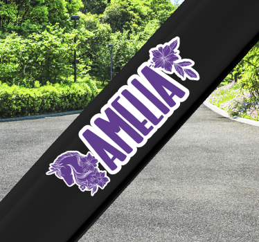 Fahrrad Aufkleber Personalierbares schönes einhorn Wandtattoo - TenStickers