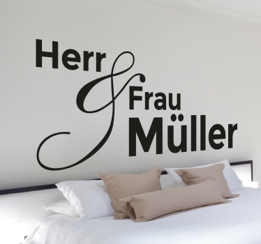 Wandtattoo Wohnzimmer Herr & Frau personalisiert - TenStickers