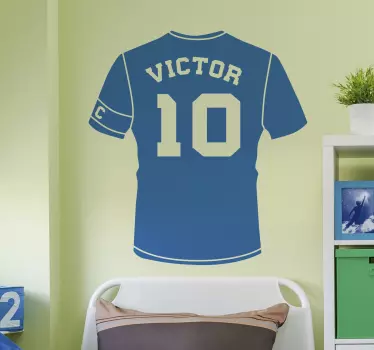 Personalisierbares Trikot Wandtattoo Fußball - TenStickers