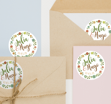 Personalisierte blumen, die aufkleber wedding sind - TenStickers