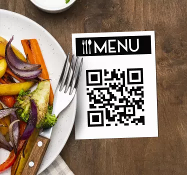 Personalisierter Aufkleber QR-Code-Menü - TenStickers