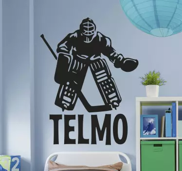 Personalisierter Aufkleber Hockeyspieler mit Namen - TenStickers
