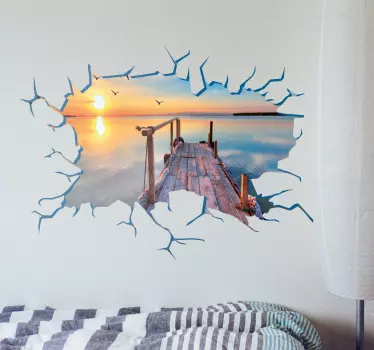 Wandtattoo Wohnzimmer 3D Wandloch Design - TenStickers