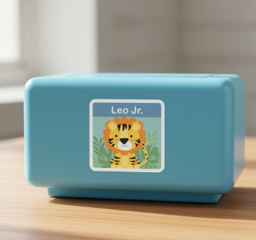 Wandtattoo kinderzimmer mit individuellem löwenlabel - TenStickers