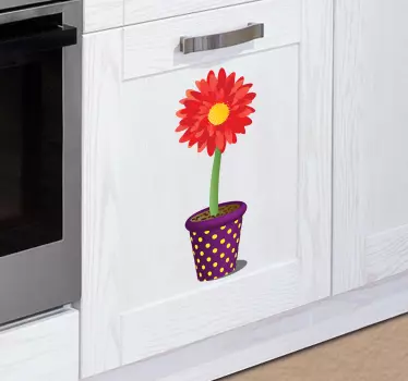 Pinke Sonnenblume Aufkleber - TenStickers