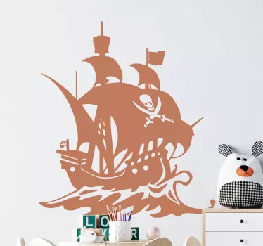Piratenschiff kinder illustration wandtattoo - TenStickers