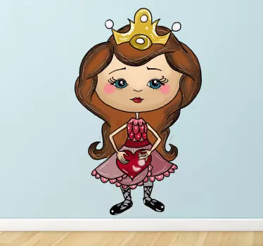 Prinzessin mit Herz Aufkleber - TenStickers