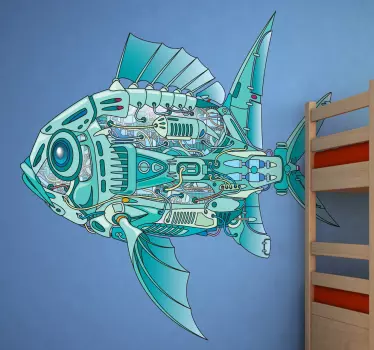 Roboter Fisch Aufkleber - TenStickers