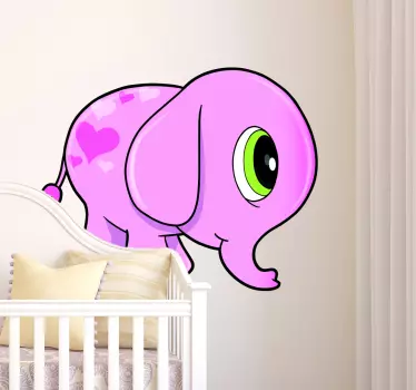 Rosa Elefant Aufkleber - TenStickers