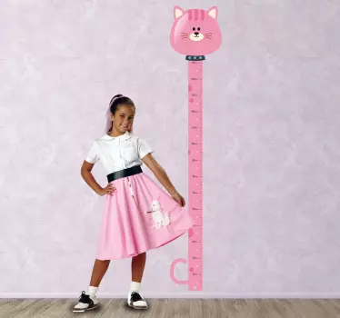 Rosa Katze Maßband Aufkleber - TenStickers