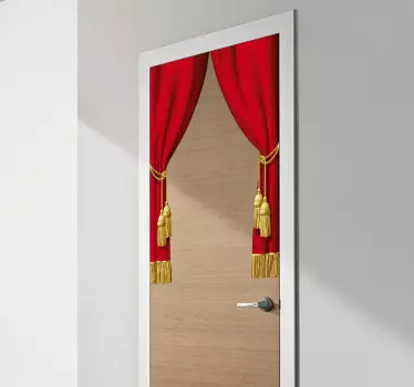 Rote Gardinen Aufkleber - TenStickers