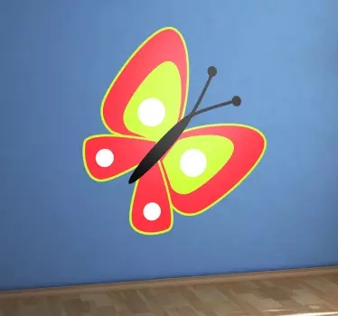 Wandtattoo Schmetterling rot-gelb - TenStickers