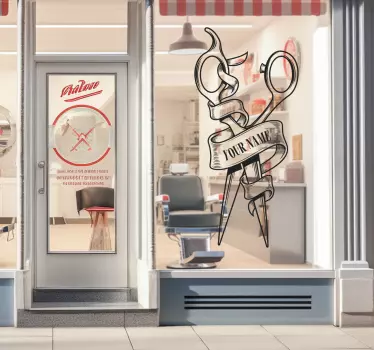 Schaufenster Aufkleber Friseur-Logo - TenStickers